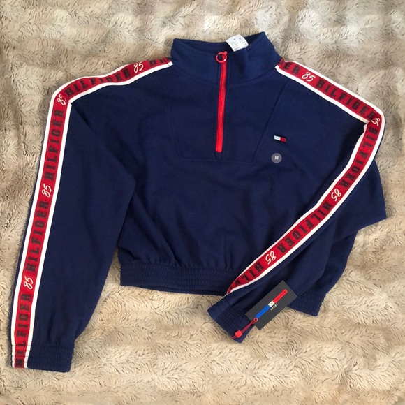NEW w/ tag TOMMY HILFIGER Sport crop quarter-zip - Picture 1 of 9